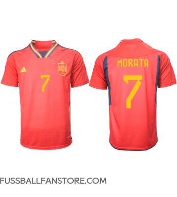 Spanien Alvaro Morata #7 Replik Heimtrikot WM 2022 Kurzarm